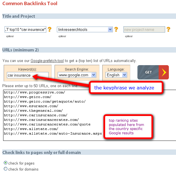 Google Top Ranks fetch tool
