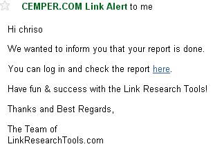The Mail Notification for done Reports.