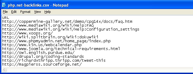 PHP.net Custom Backlinks File