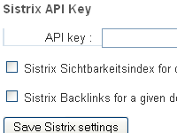 Enter API Key to get Sistrix values