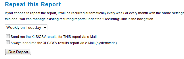 Recurring Reports
