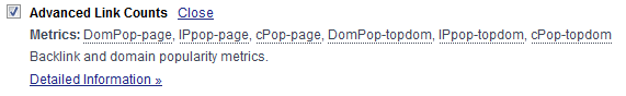 Advanced Link Counts Advanced Link Counts