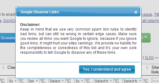 Integrated Google Disavow Export Function Integrated Google Disavow Export Function