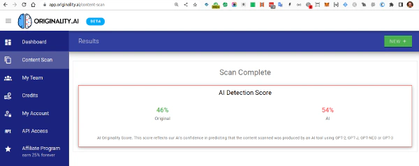 AI Content Detection with Originality.ai