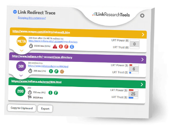 Link Redirect Trace Browser Extennsion