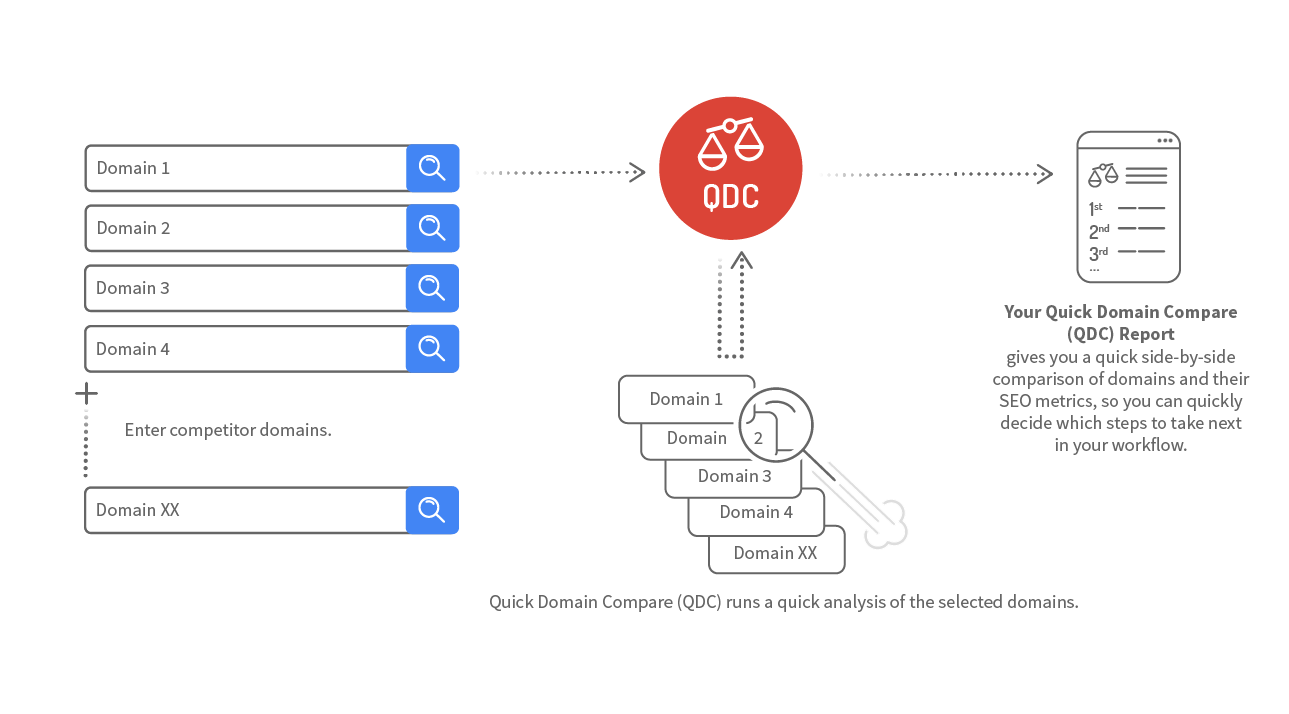 Schematic diagram for Quick Domain Compare - Compare domains in seconds.