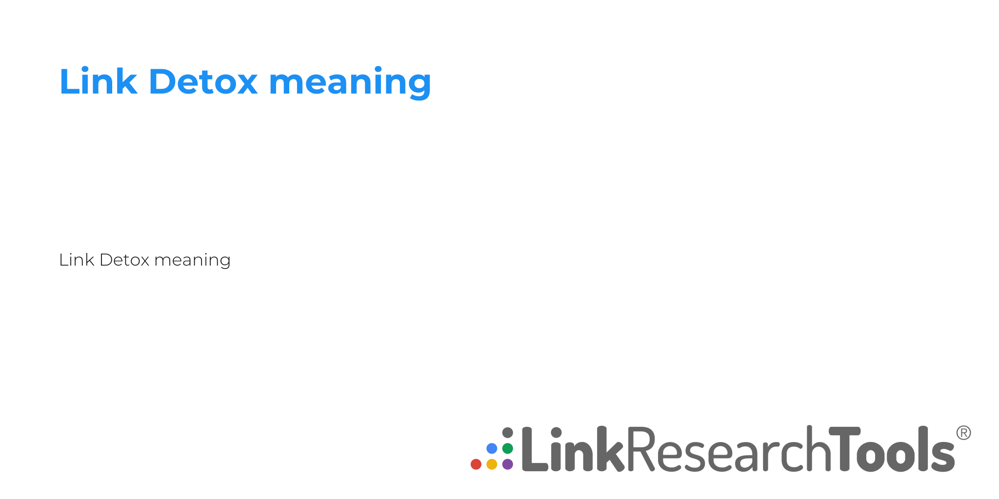 Link Detox meaning