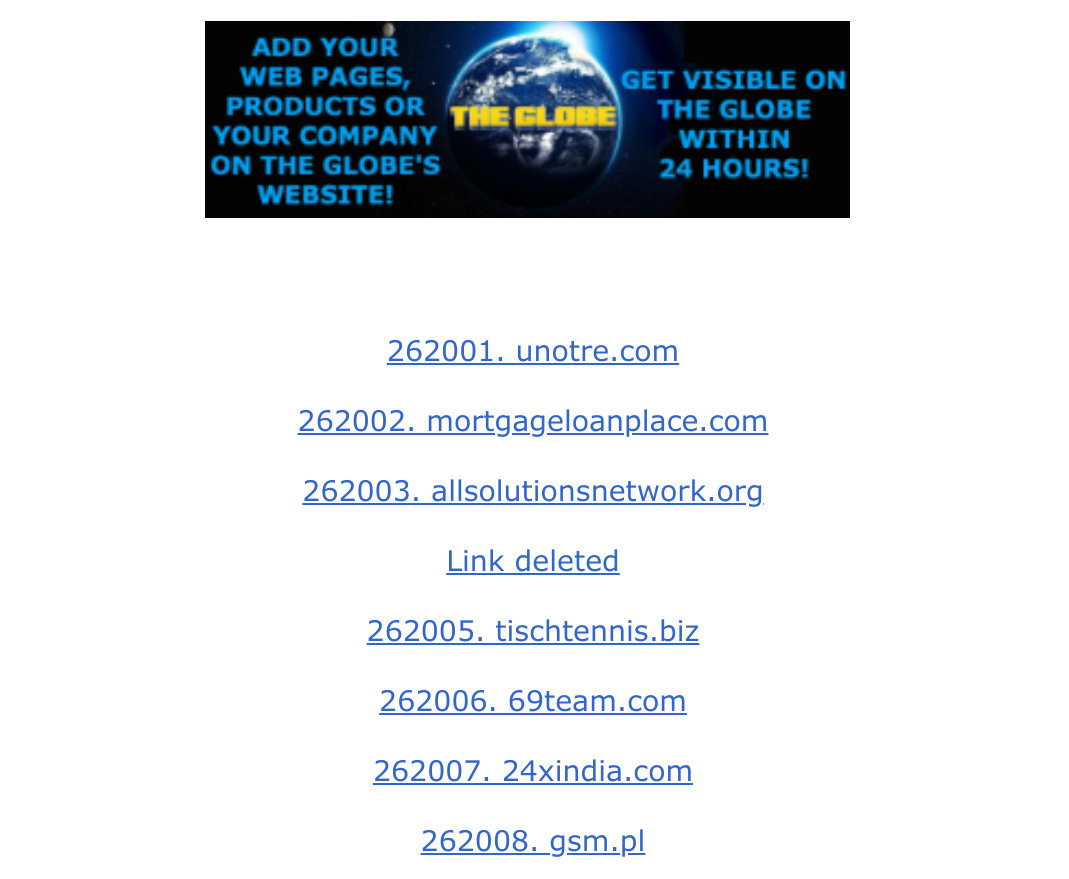 TheGlobe example website