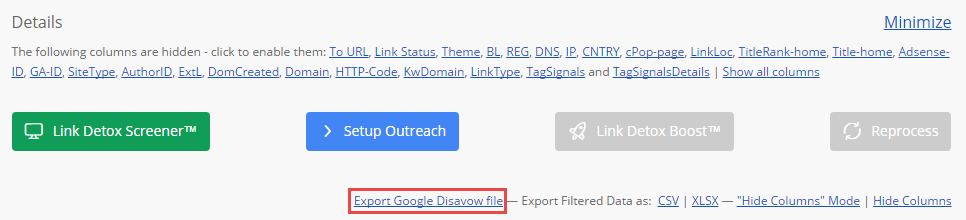 export-disavow