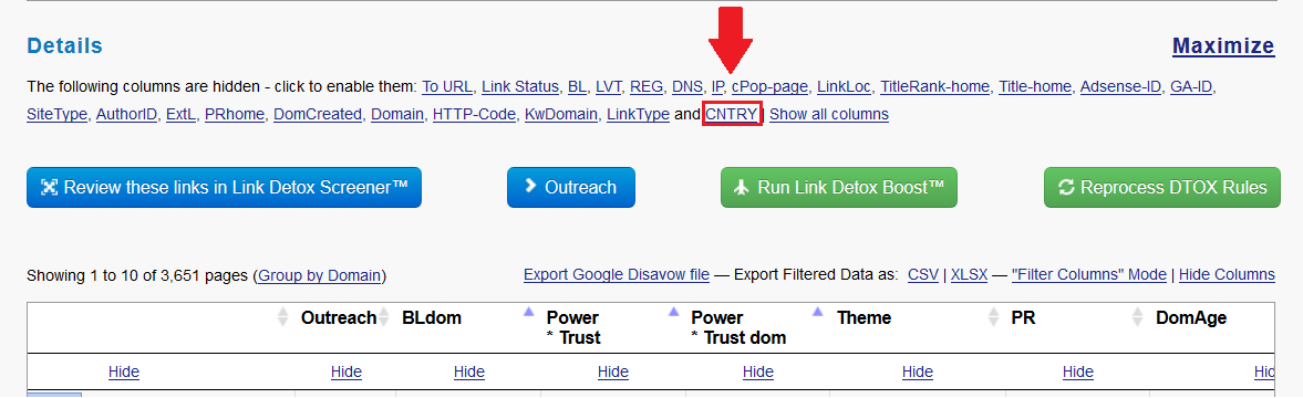 LRT Find Links by host country