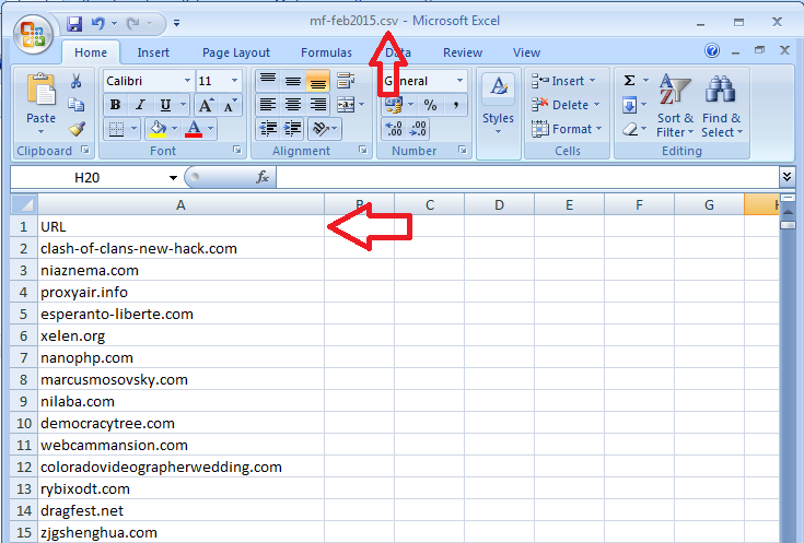 CSV format